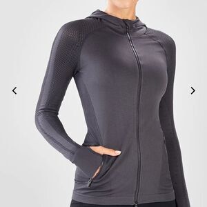 Fabletics Kiely Gray Seamless Hooded Jacket